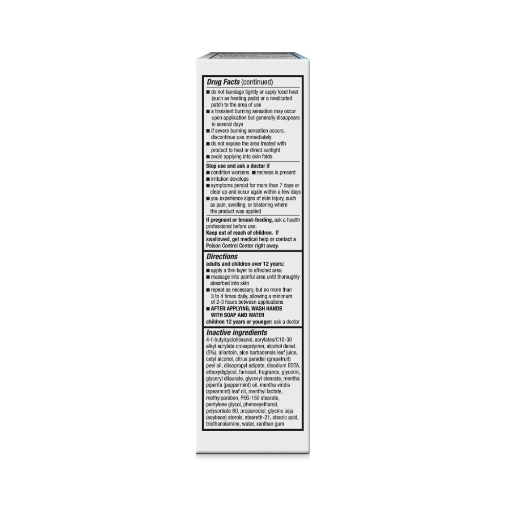 Packaging of Icy Hot® Advanced Cream and product benefit statements.