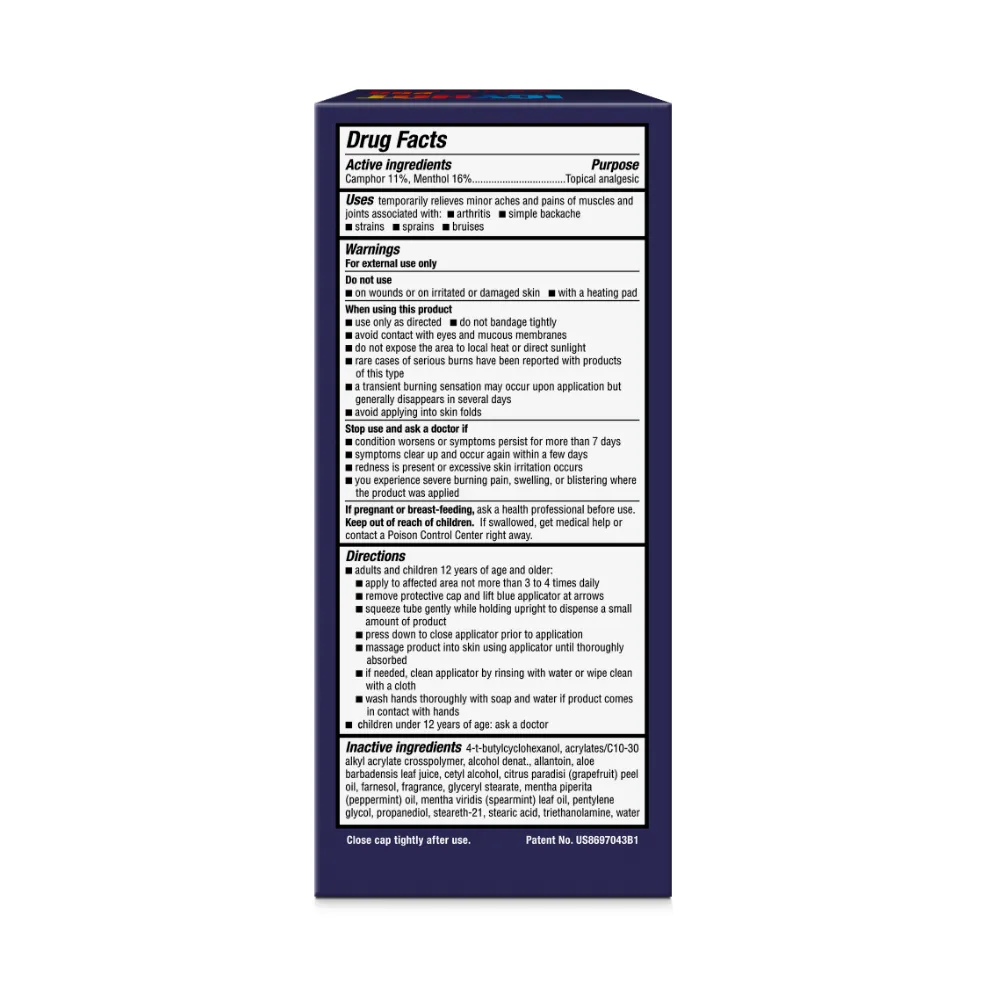 Packaging of Icy Hot® PRO No Mess and product benefit statements.