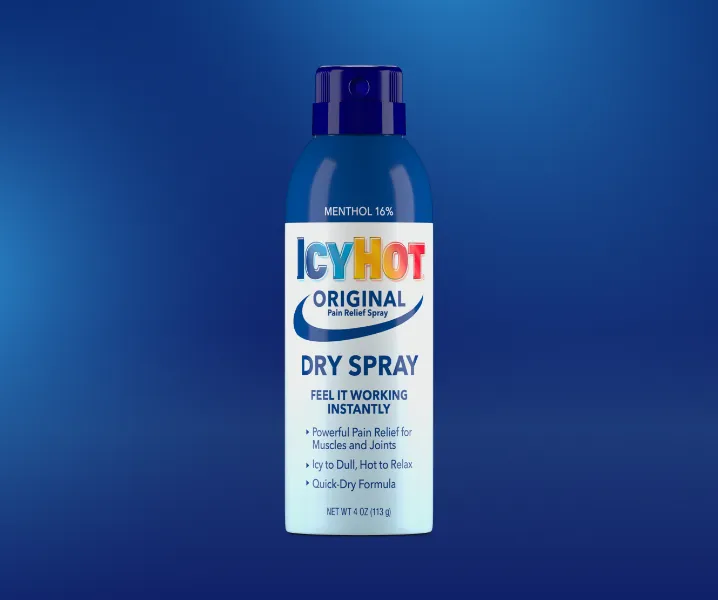 Icy Hot® Original Dry Spray front of packaging.