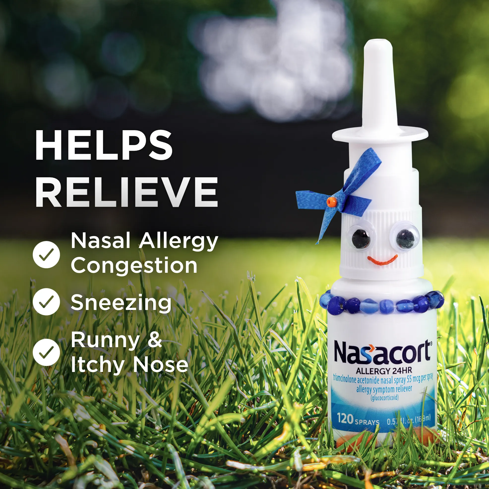 Nasacort® Allergy 24HR product images - front and back of product and packaging