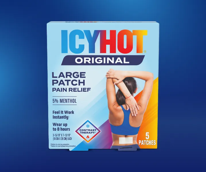 Icy Hot® Original Back Patch front of packaging.