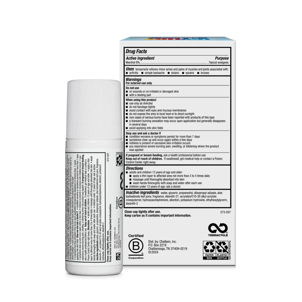 Packaging of Icy Hot® Nighttime Recovery No-Mess Roll-On and product benefit statements.