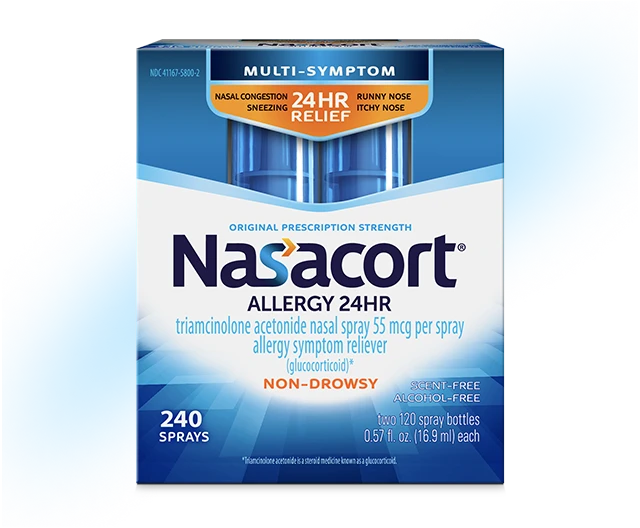 Nasacort® Allergy 24HR product image - front of product and packaging