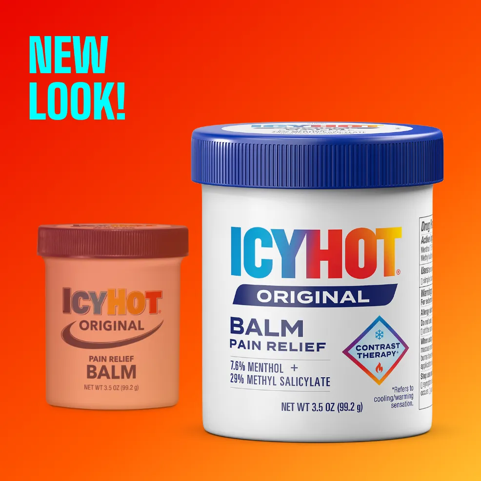 Packaging of Icy Hot® PRO Cream and product benefit statements.