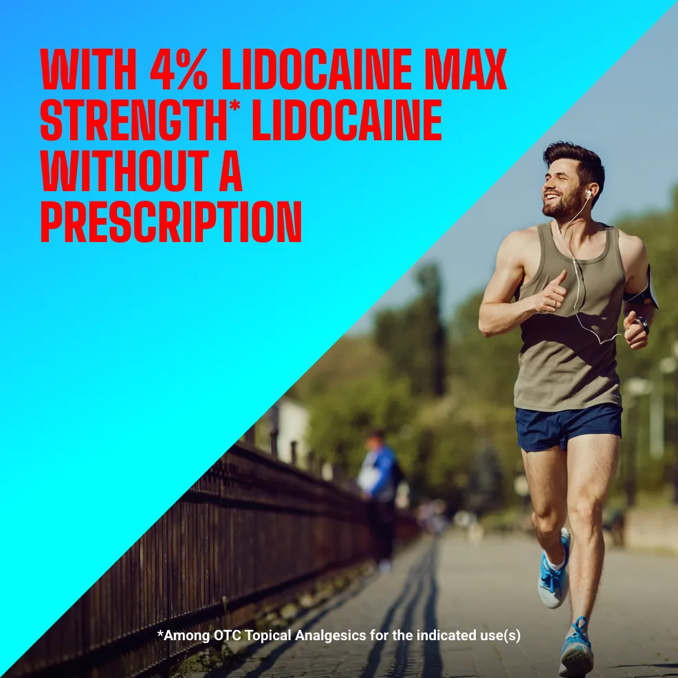 Packaging of Icy Hot® Lidocaine No Mess and product benefit statements.