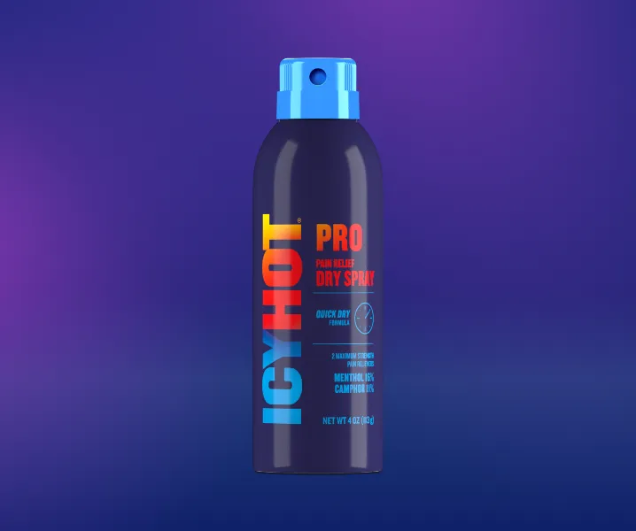 Icy Hot® PRO Dry Spray front of packaging.